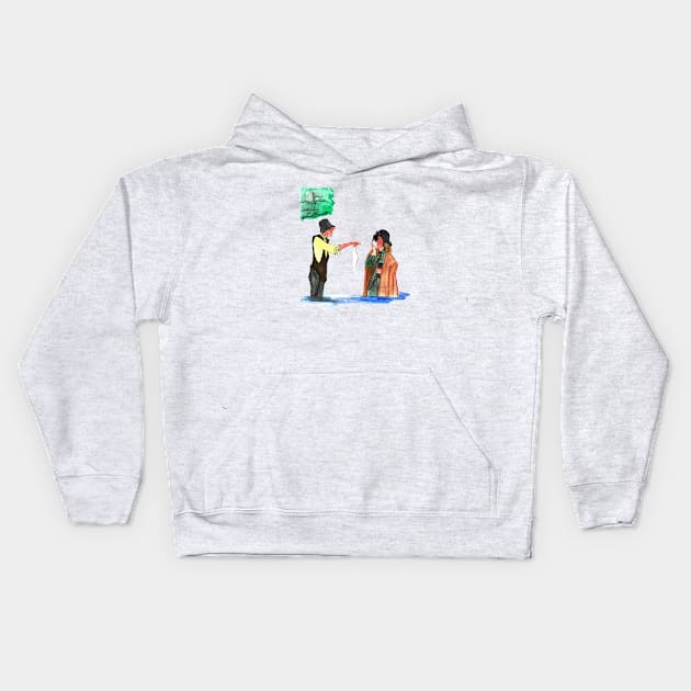 Fell into a Lake Kids Hoodie by Le petit fennec